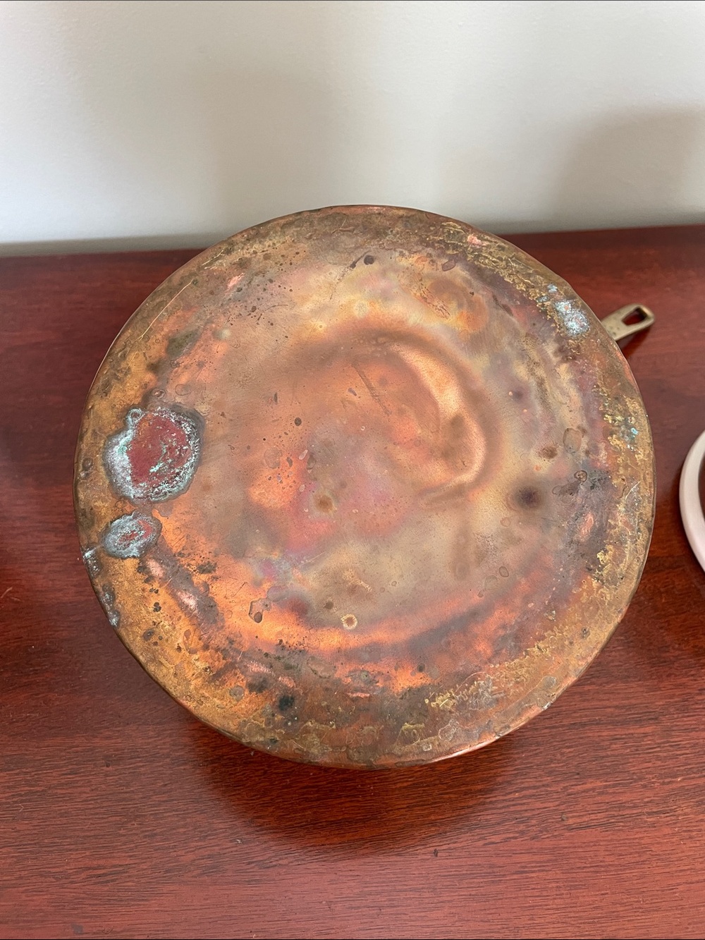 Vintage Hall 1084 Ceramic and Copper Double Boiler Brass Handles 3 Piece Set - Picture 10 of 14